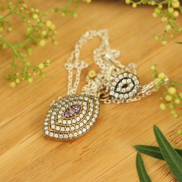 925 Sterling Silver Topaz Stones pendant - Picture 4 of 5